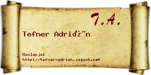 Tefner Adrián névjegykártya